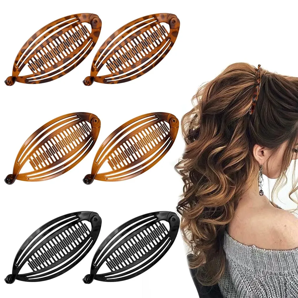 Pince Cheveux Banane Style Français - Lot de 6 pour Coiffure Rapide