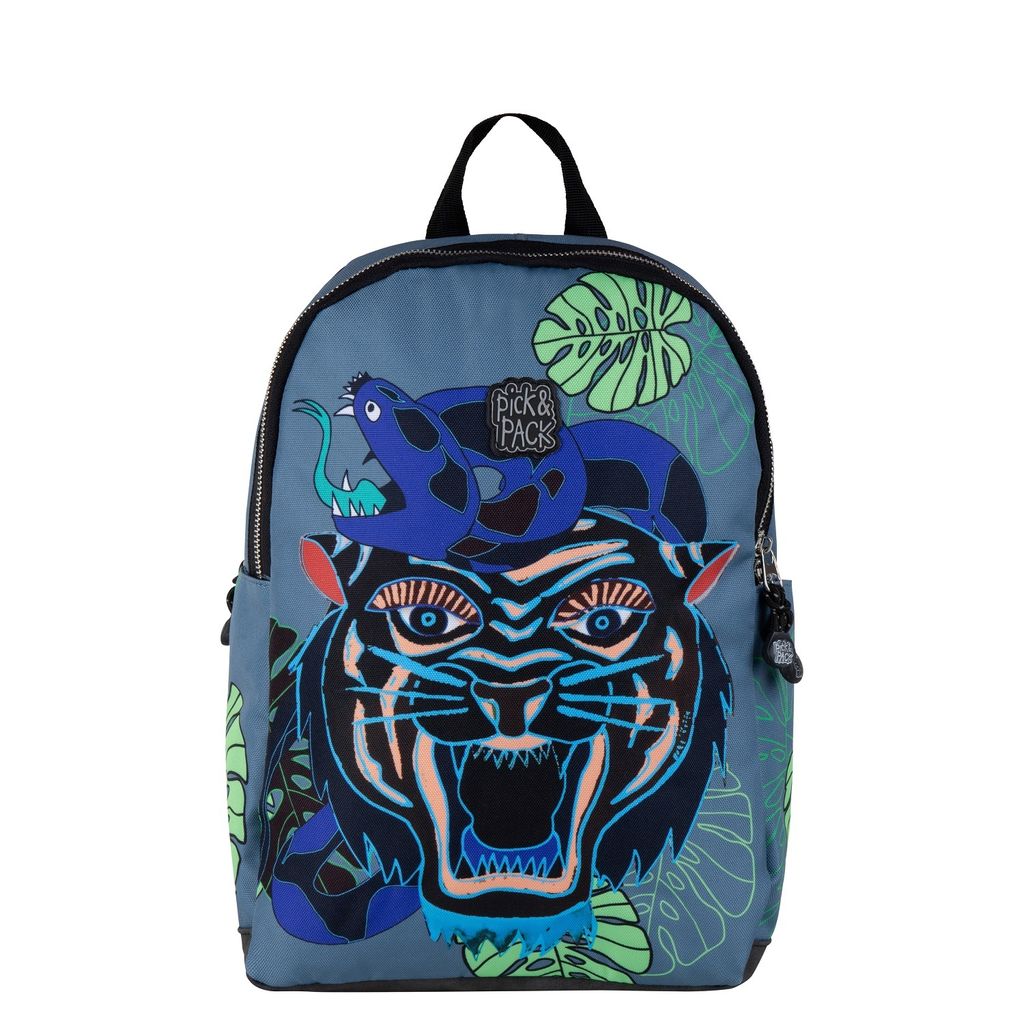 Pick & Pack Rucksack Dangerous Cat M Jeans Blau für Kinder