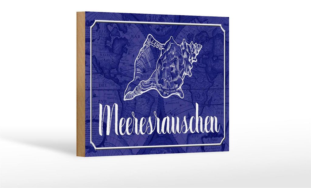 Holzschild Spruch 18x12cm Meeresrauschen Muschel Meer