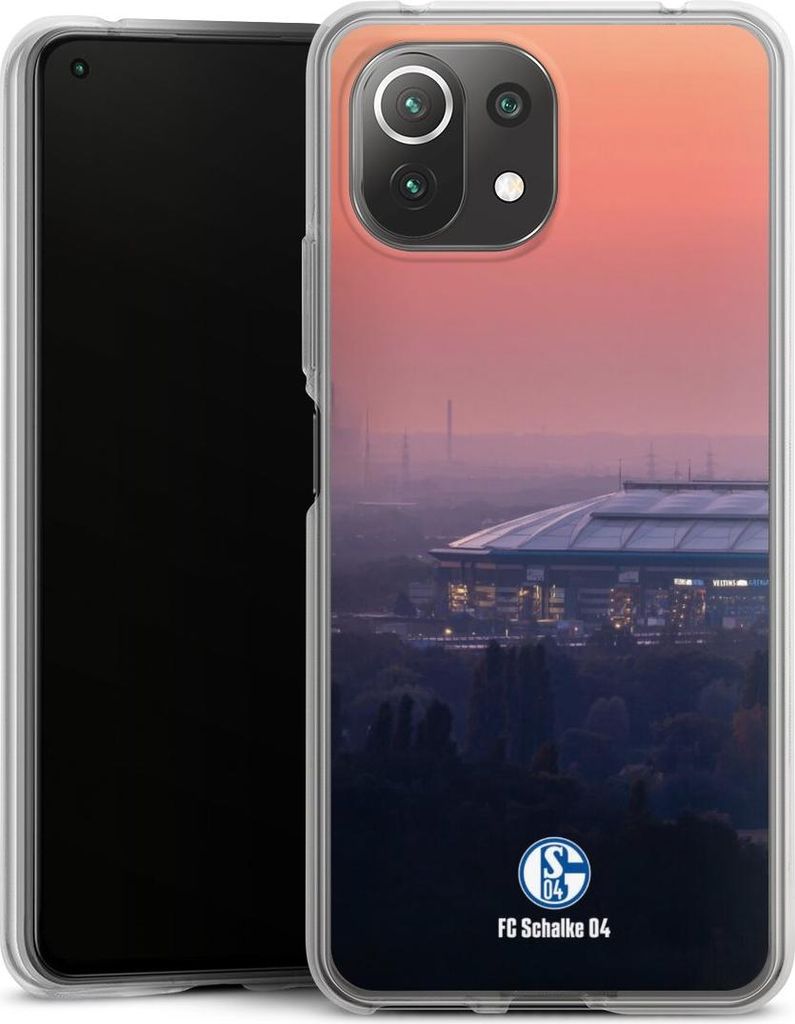 DeinDesign Handyhülle für Xiaomi Mi 11 Lite Silikon Hülle Case Smartphone Schutzhülle FC Schalke 04 Offizielles Lizenzprodukt Stadion