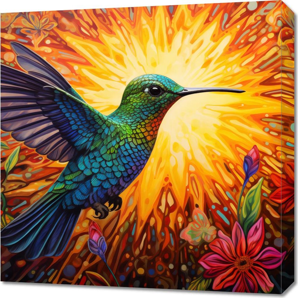 Bild 60x60cm Kolibri Farben