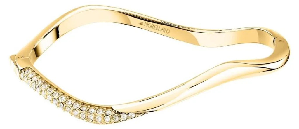 Bracelet Solide à Ondulations SAYP19 Sertis de Cristaux en 5,6 cm