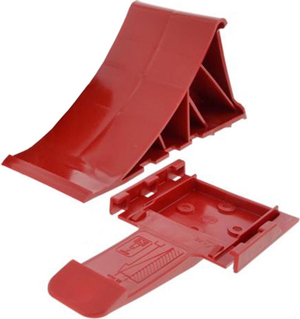 Unterlegkeil Bremskeil Rot mit Klipp-Halter
