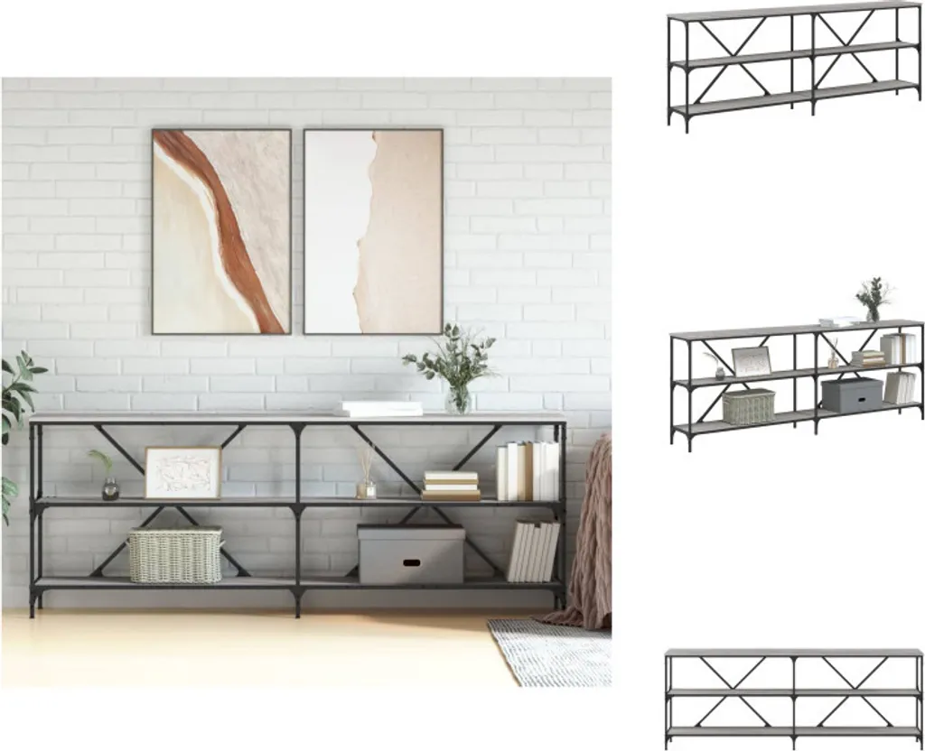 Consolle Lunga 2 Metri vidaXL Grigio Sonoma e Ferro - Prezzo Offerta