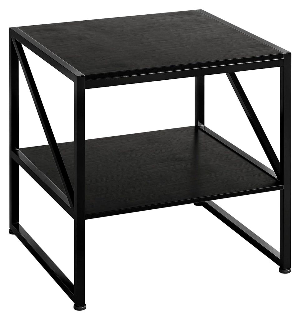 Beistelltisch 50 cm quadratisch, Nachttisch für Wohnzimmer und Schlafzimmer, kleiner Tisch, schwarz