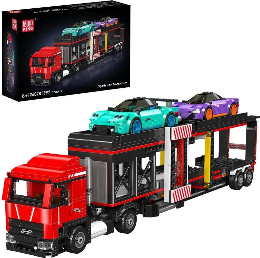 Maquette Camion Transporteur pour Voiture de Sport en Briques 997pcs