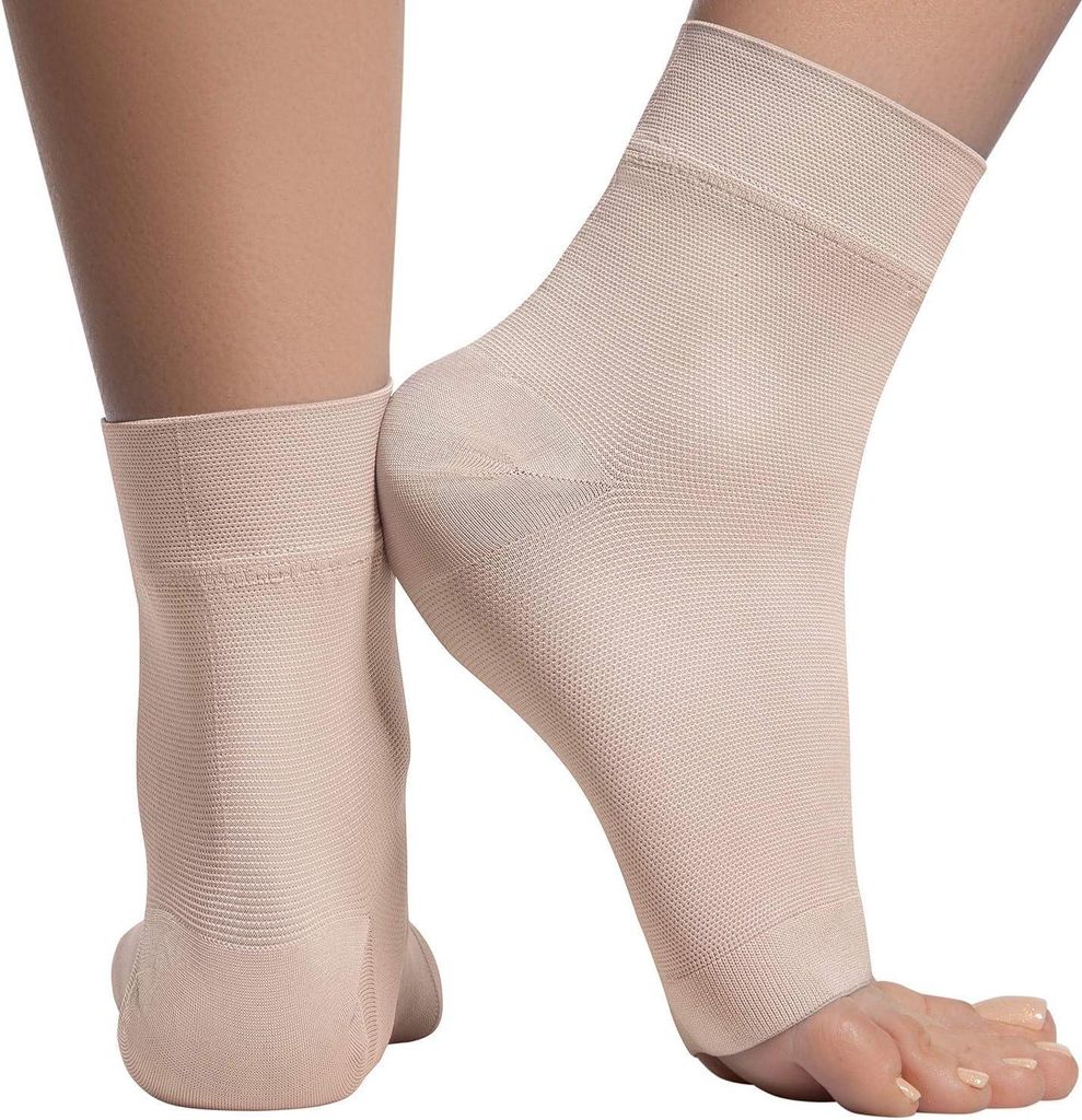 1 Paar Knöchel-Kompressionsmanschetten – Kompressionsstrümpfe mit offener Zehenpartie gegen Schwellungen, Plantarfasziitis, Verstauchungen, Neu...