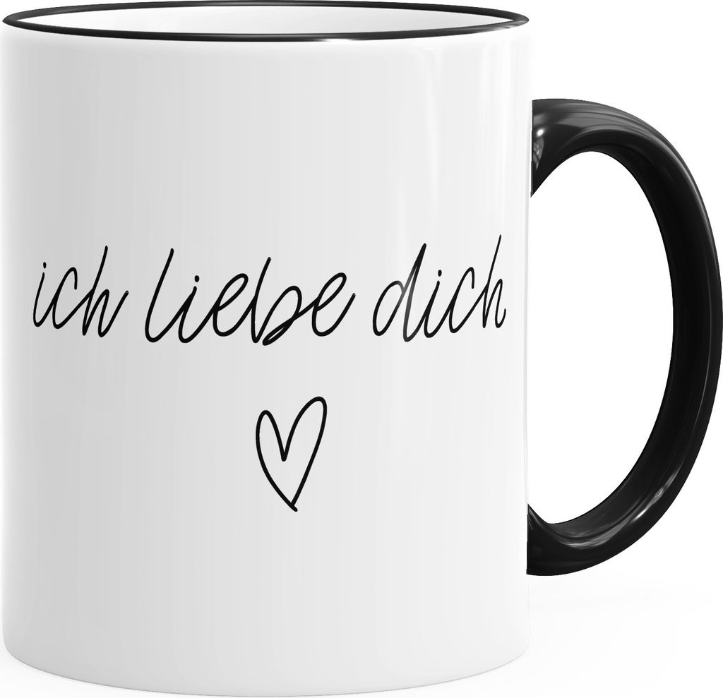 Tasse Ich liebe Dich Geschenk-Tasse Frau Mann Kaffeetasse Teetasse Keramiktasse MoonWorks schwarz unisize