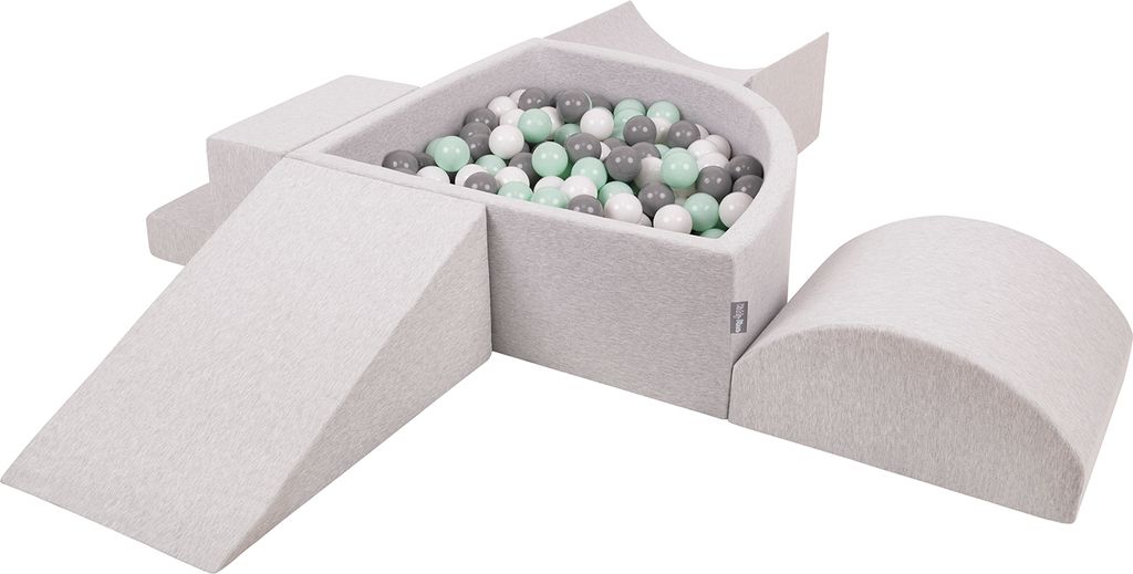 KiddyMoon Penové ihrisko so štvrťkruhovou guličkovou vaňou Obrázok produktu 