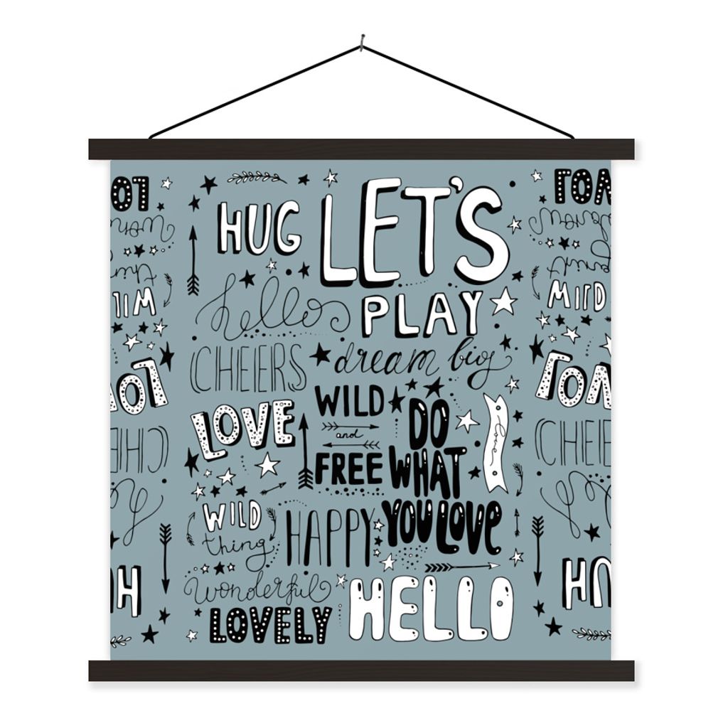 MuchoWow Textilposter Zitate - Worte - Sprichwörter - Baby - Kinder - Kinder 120x120 cm mit schwarzem Rahmen - Aufhängungsset