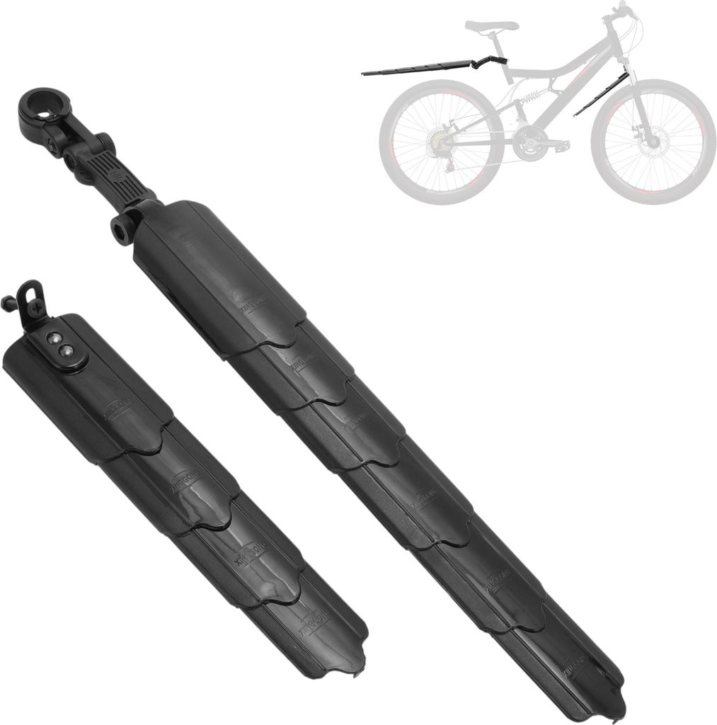 Fahrrad Schutzbleche Set Fahrrad Radfahren Reifen Vorne und Hinten Schmutz Schützer Einziehbar Fahrrad Schutzblech für Rennrad Mountainbike Schwarz