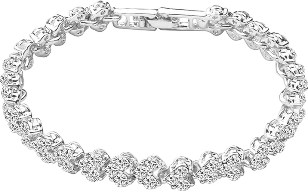 Damen-Armband, modisch, voller Zirkonia, eingelegt, Armreif, Party-Schmuck, Geschenk-Silber