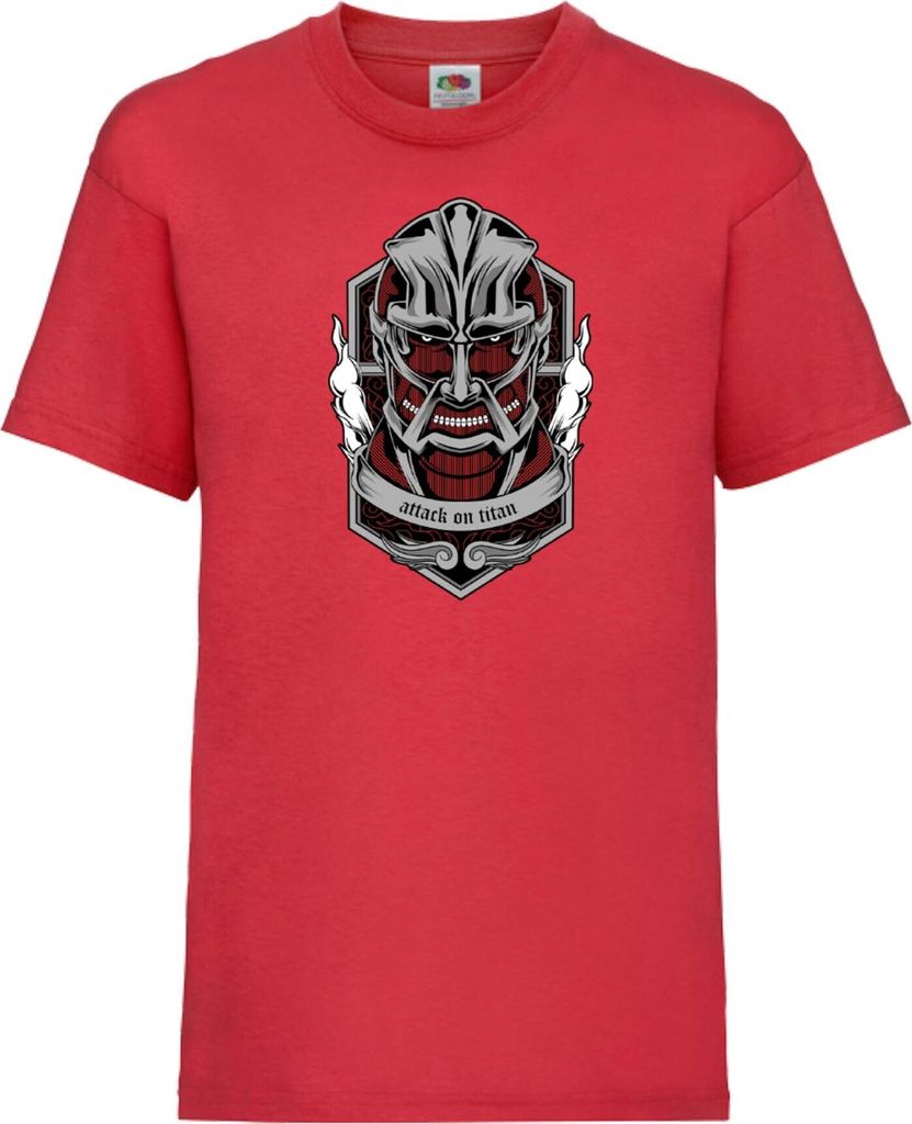 Kinder T-Shirt Attack Anime On Titan 01 Beast Titans, 5-6 Jahr - 116 / Rot