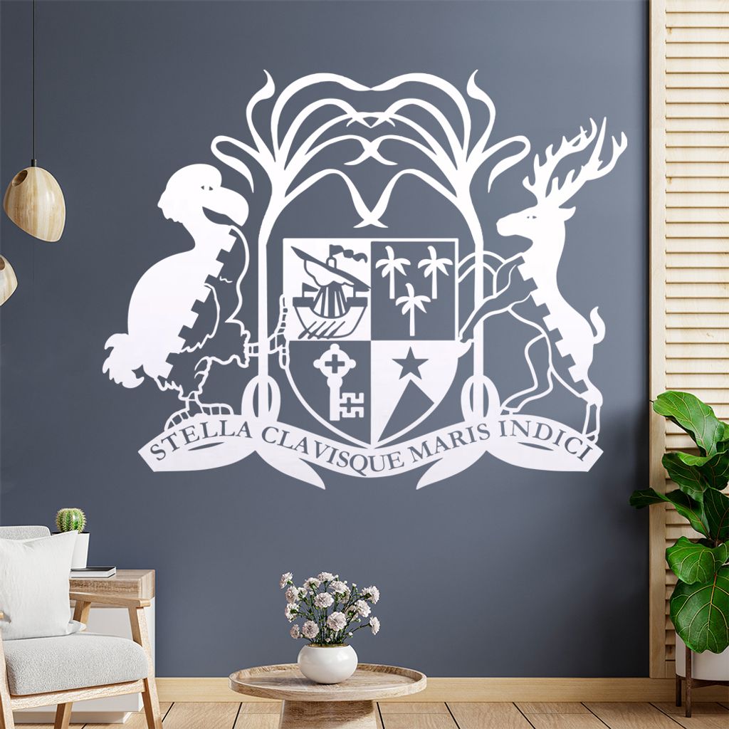 Mauritius Wappen Wandtattoo Wandaufkleber Wall Sticker - Dekoration, Küche, Wohnzimmer, Schlafzimmer, Badezimmer