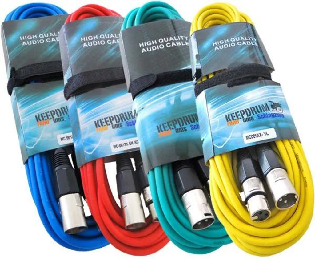 Évitez les Erreurs de Branchement avec ce Set 4 Câbles XLR 6m Colorés
