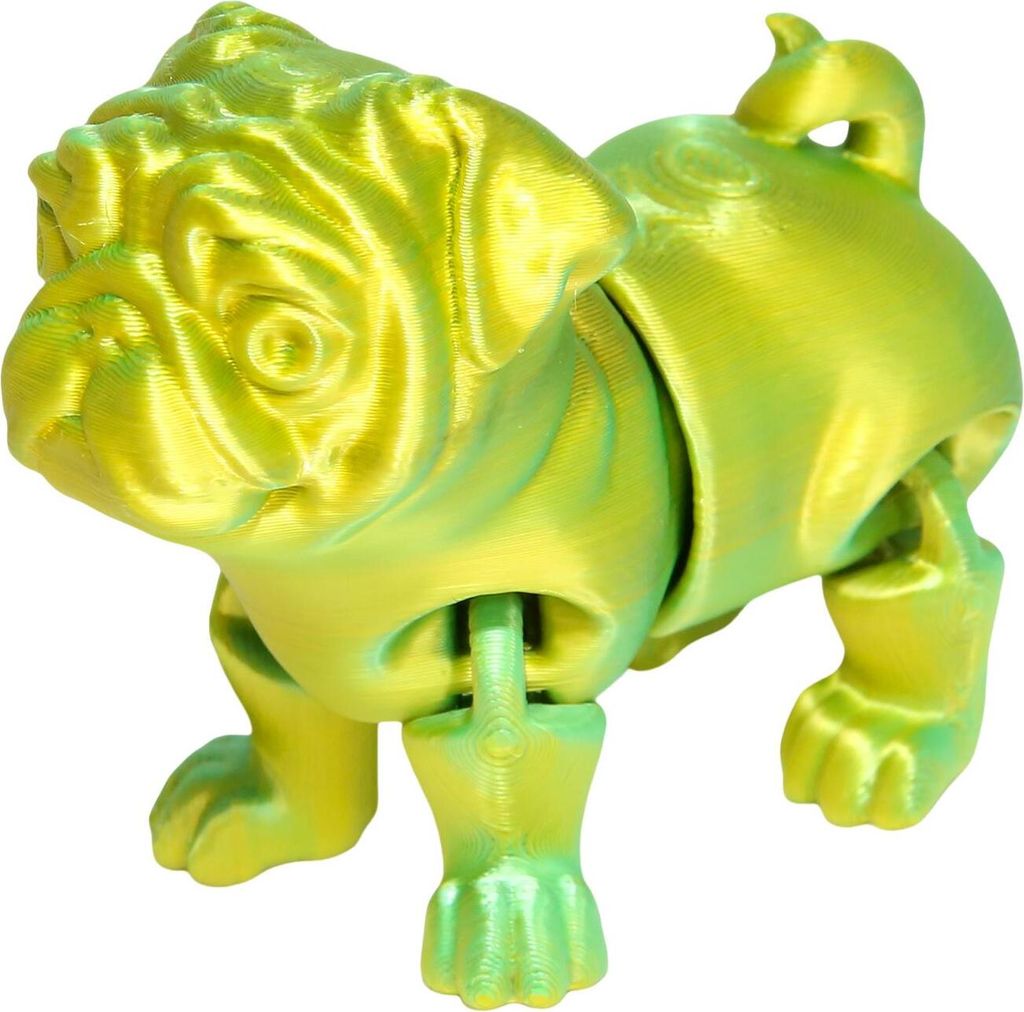 3D-gedrucktes Hundemodell, Sammlerstück, Zappelspielzeug, Welpenornament mit beweglichen Gelenken, flexibles Mopsspielzeug zum Stressabbau für de...