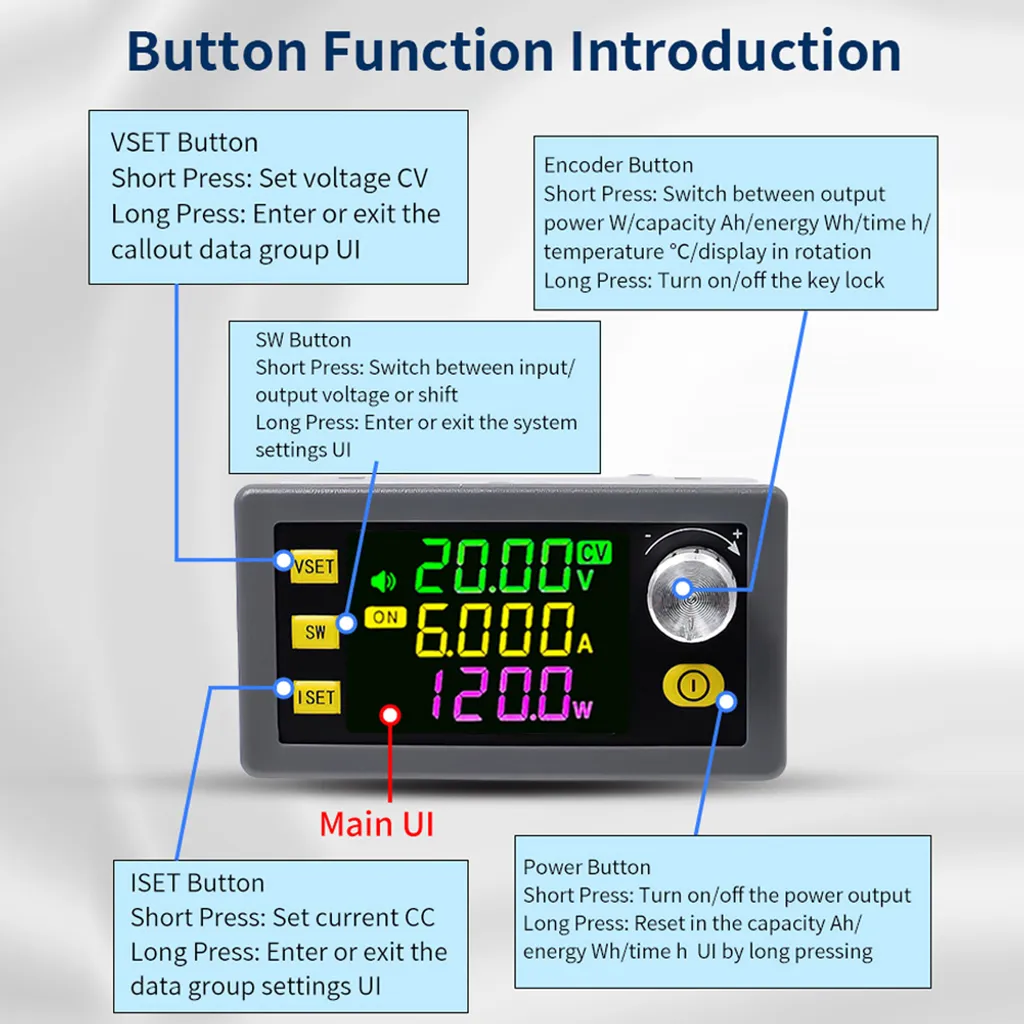Modulo Step-Down Digitale LCD VA - Alimentatore DC Solare Seriale - 3