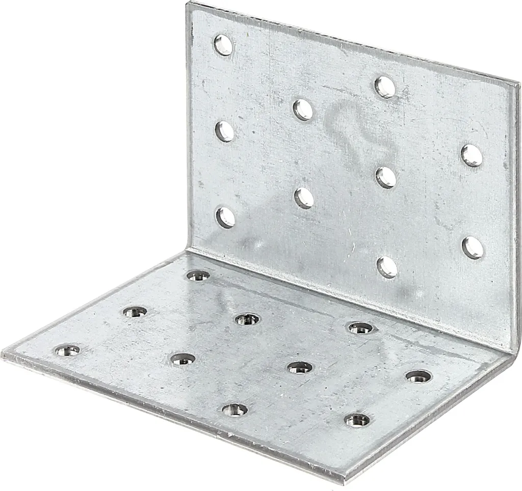 Alberts 824426 Equerre de plaque perforée 60x60mm noire, lot de 25