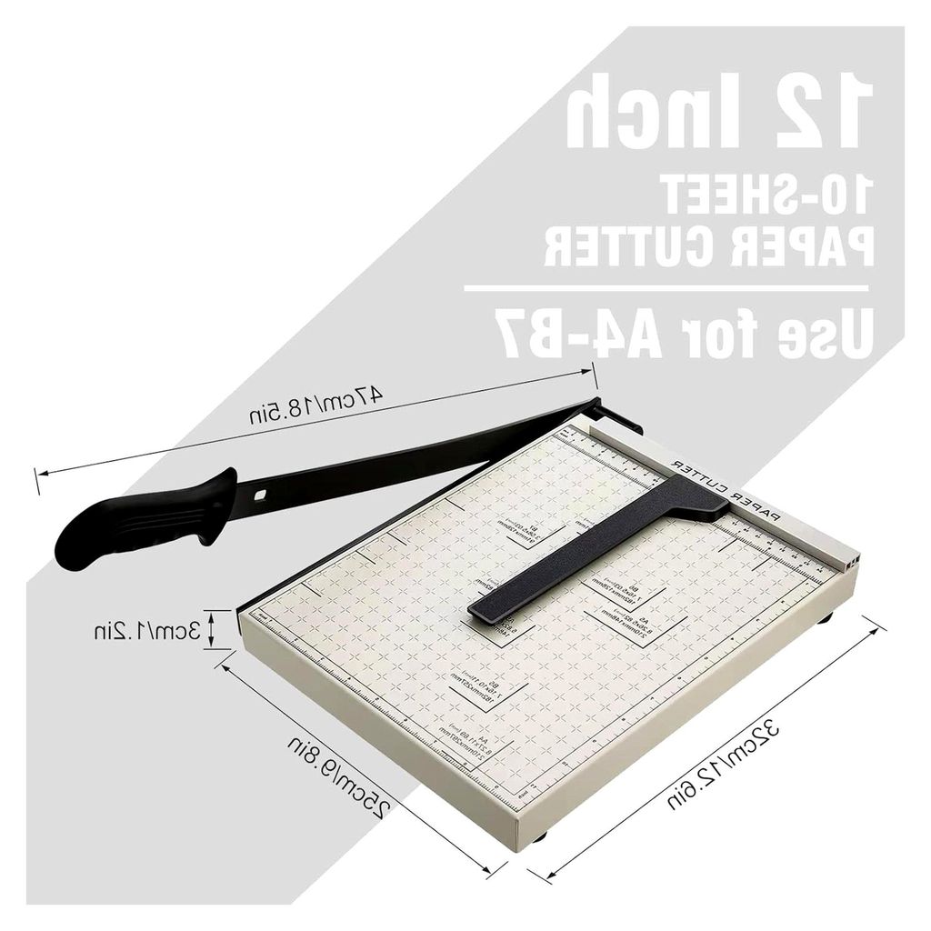Papierschneider A4, Hebelschneider für Schule und Büro, Schnittlänge 47 cm, Schnittleistung 10 Blatt