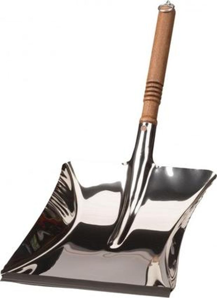 Edelstahl Kehrblech - Gummilippe - Holzgriff - Aufhängering - Ideal für Innen- und Außenbereich
