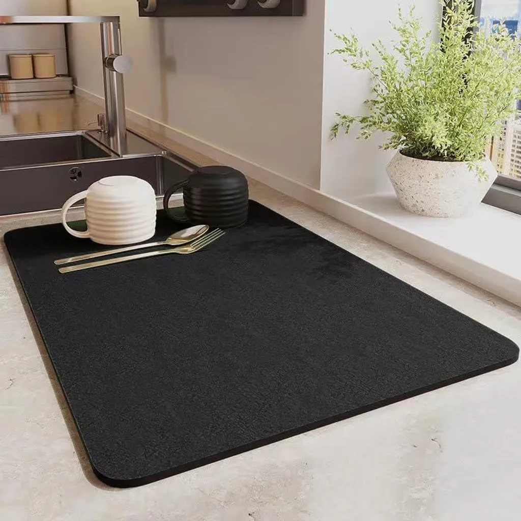 Tapis de protection pour cafetière et plan de travail anti-tache noir 30x40cm