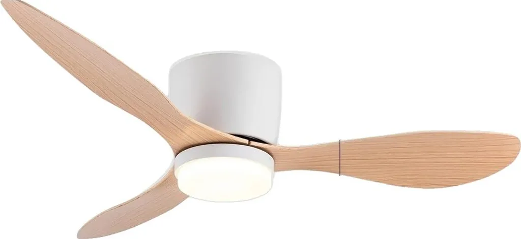 Plafonnier ventilateur LED orange 107cm avec télécommande sans fil luxe