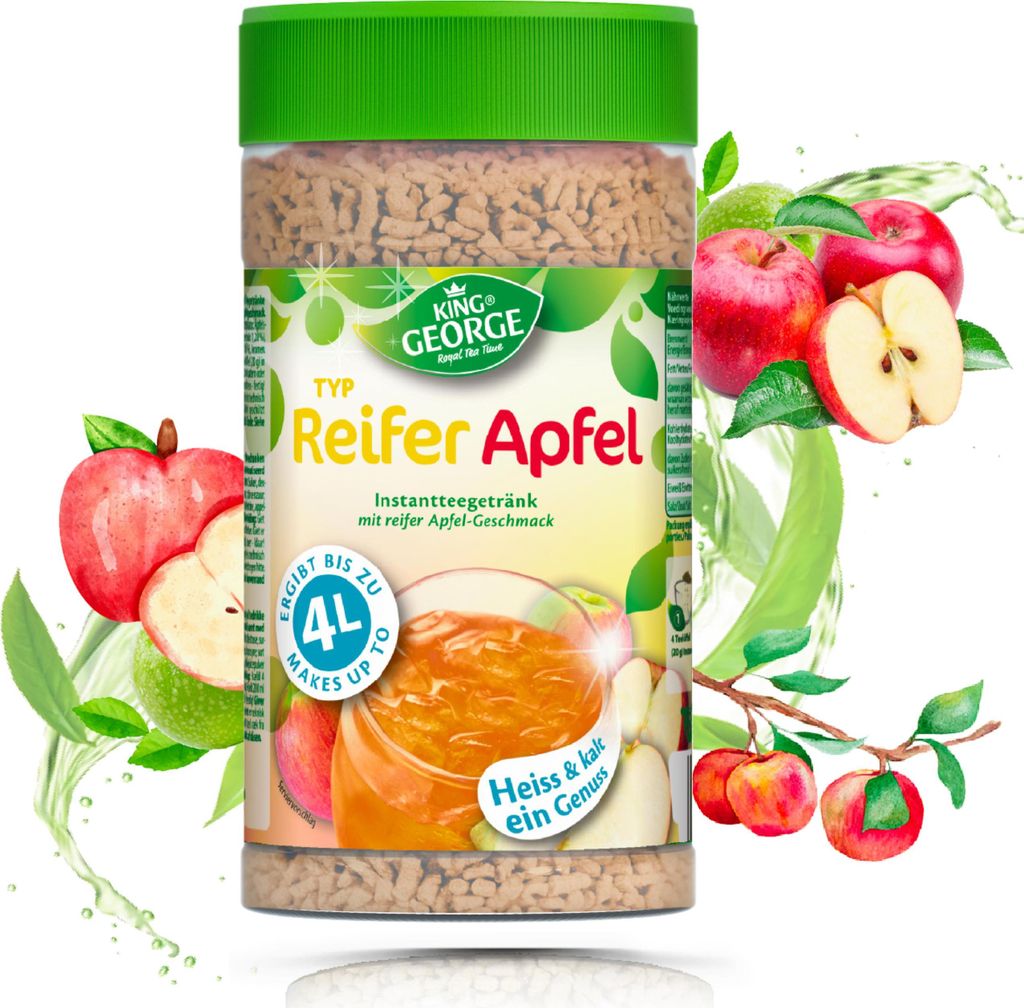 KING GEORGE reifer Apfel Instant Teegetränk 6 x 400g Ergibt ca. 4L pro Dose