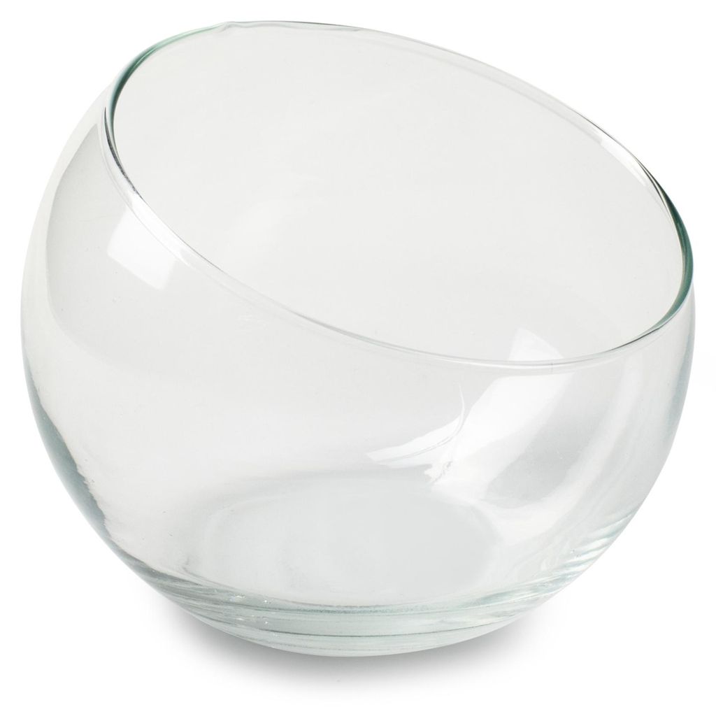 Glasschale SCHUIN mit schrägem Rand H. 10cm D. 12,5cm Produktbild 