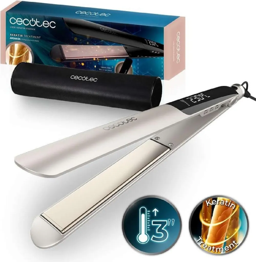 Lisseur Cecotec Anti-frisottis Keratin Essence Champagne 130-230ºC Pro