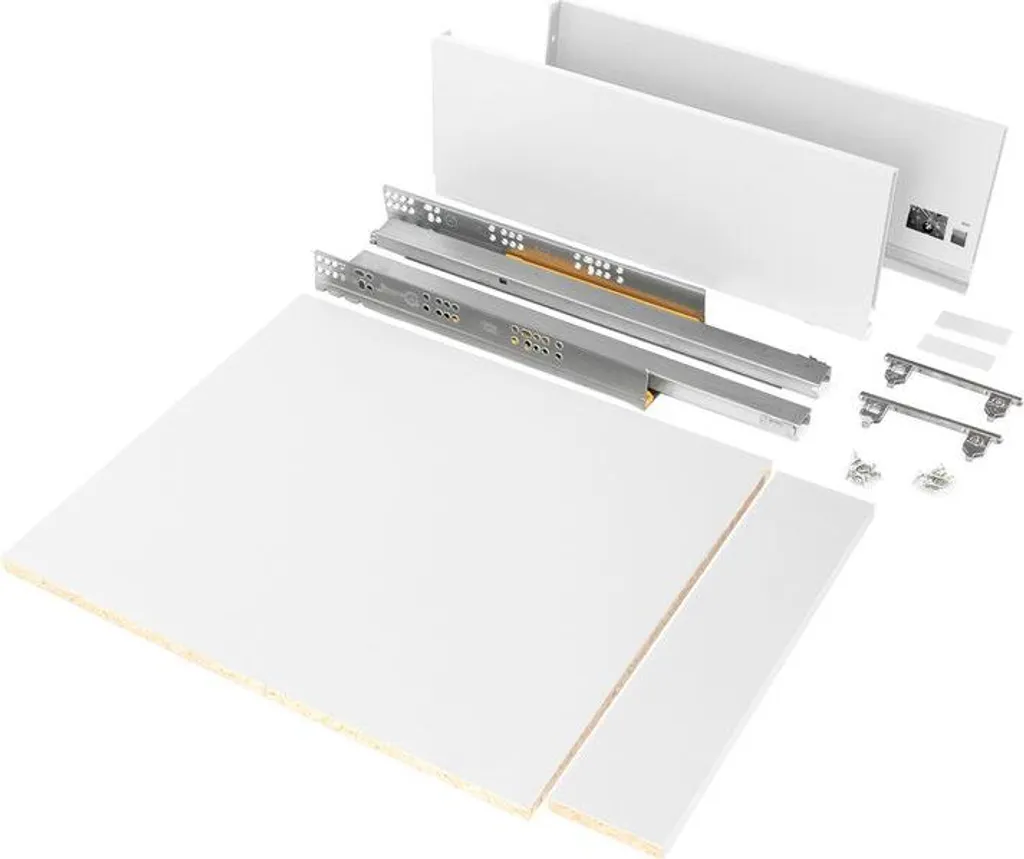 Tiroir métallique complet Vertex blanc 450mm pour meuble de rangement
