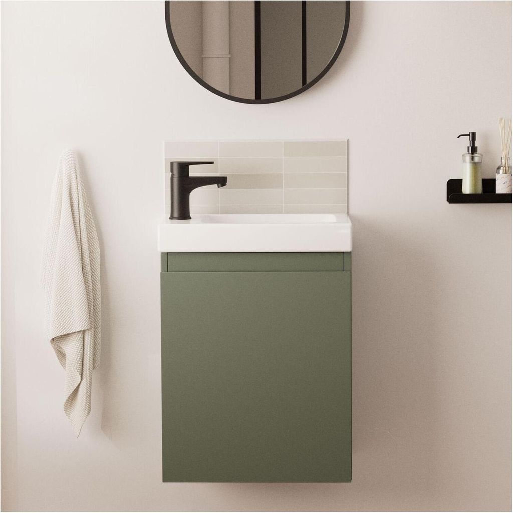 LISA schwarzer Waschbeckenschrank + Wasserhahn