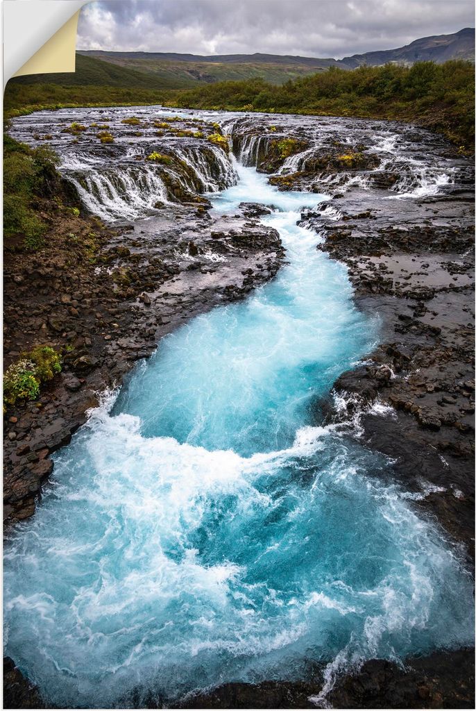 ARTland Wandbild, selbstklebend Wasserfall Bruarfoss auf Island Größe: 60x90 cm