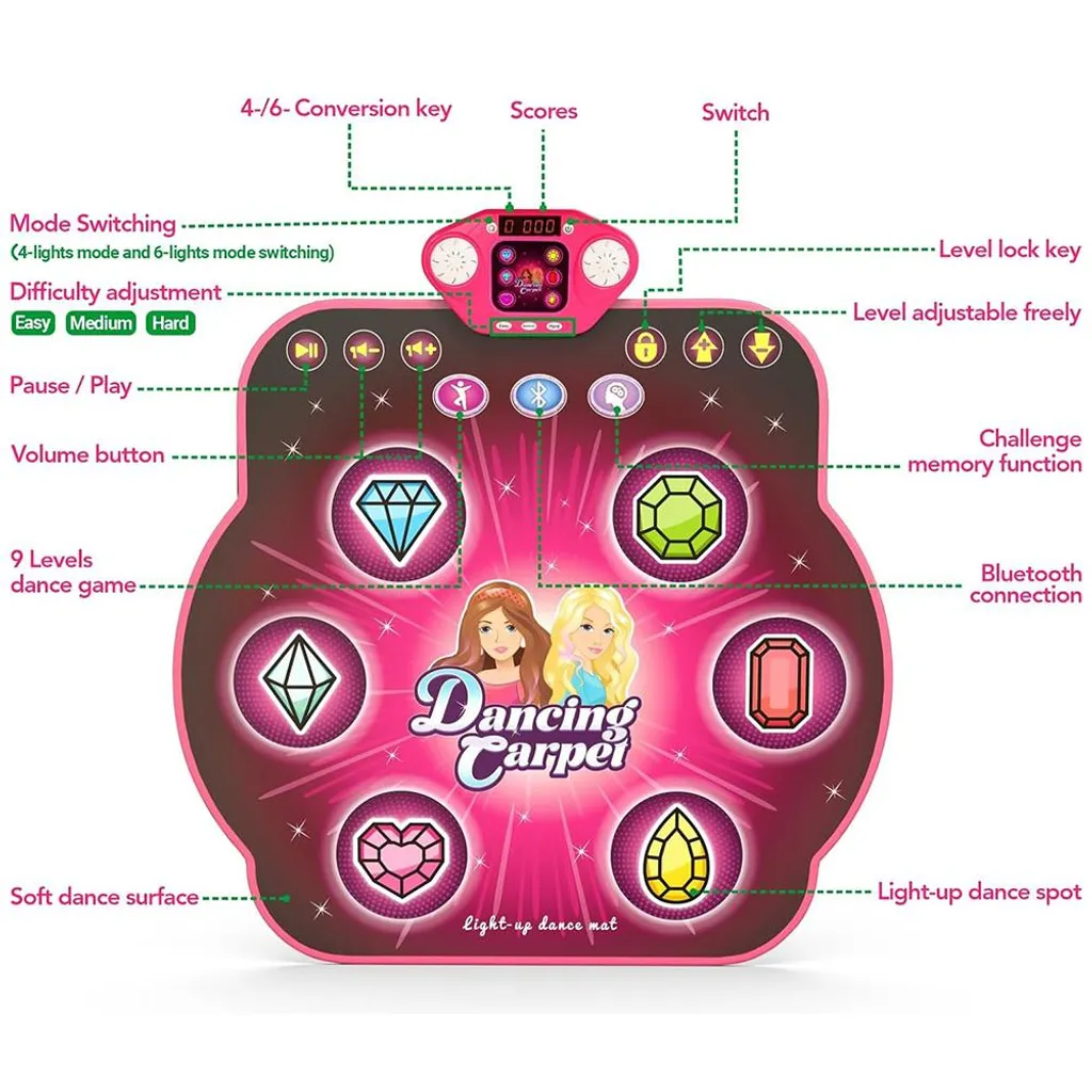 Jeu de danse musical Bluetooth et interactif pour filles de 3 à 12 ans - 3