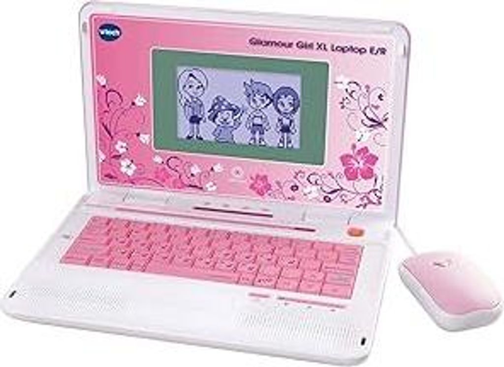 Vtech Glamour Girl XL Laptop E/R - Lerncomputer mit 240 Lernspielen zum Lernen von Fremdsprachen, Mathematik, Wissenschaften u. v. m. - Für Kinder...