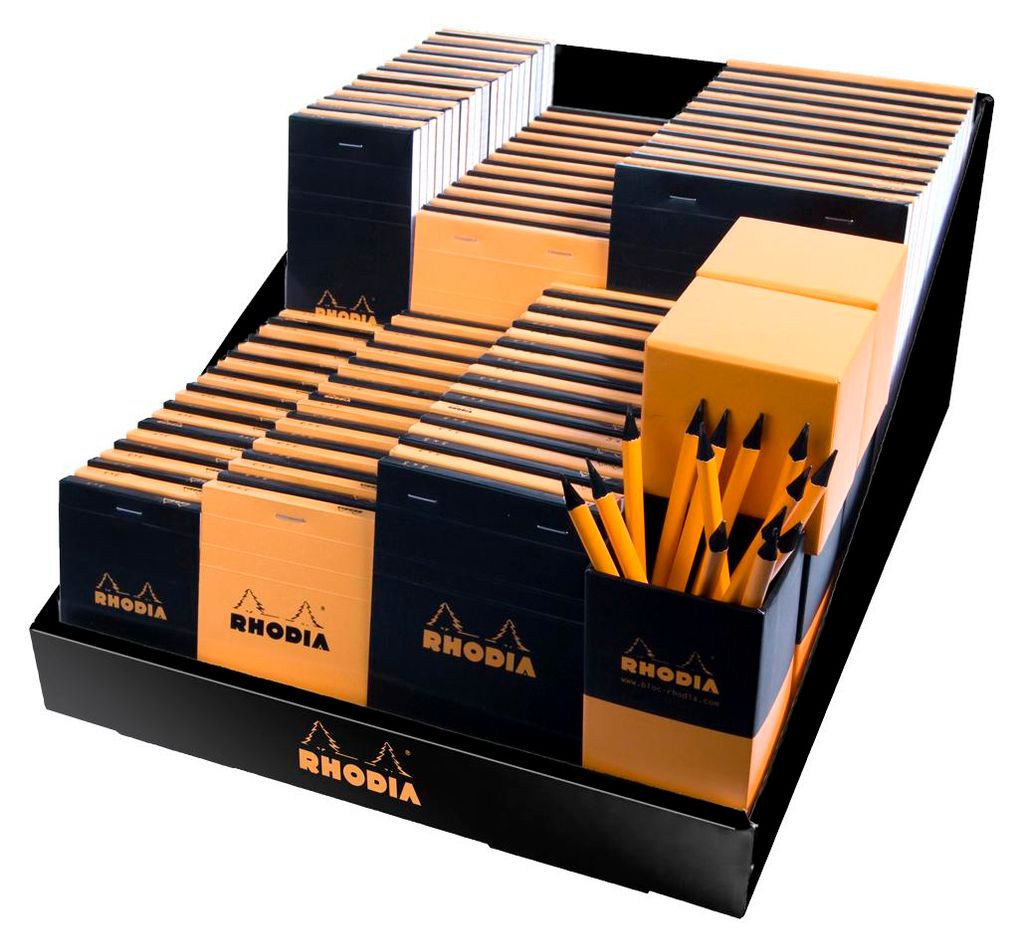 Rhodia Display "Rhodia" gefüllt