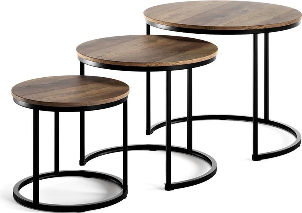 Couchtisch-Set Vicco Montreal Holz 55 x 55 cm 3 Teile, Produktbild 