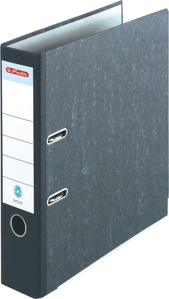 Ordner A4 maX.file nature Wolkenmarmor 80mm schwarz Packung mit 20 Stück
