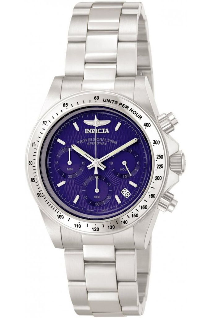 Invicta Speedway 9329 Herren uhr - Wasserdicht - Analog - Quarzuhrwerk - Edelstahl mit blauen zifferblat - 39mm
