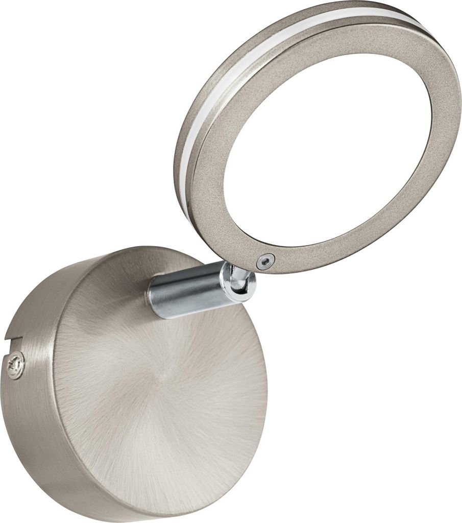 EGLO LED Deckenlampe Karystos, Deckenstrahler, Stahl in nickel-matt, chrom, Kunststoff in weiss warmweiß