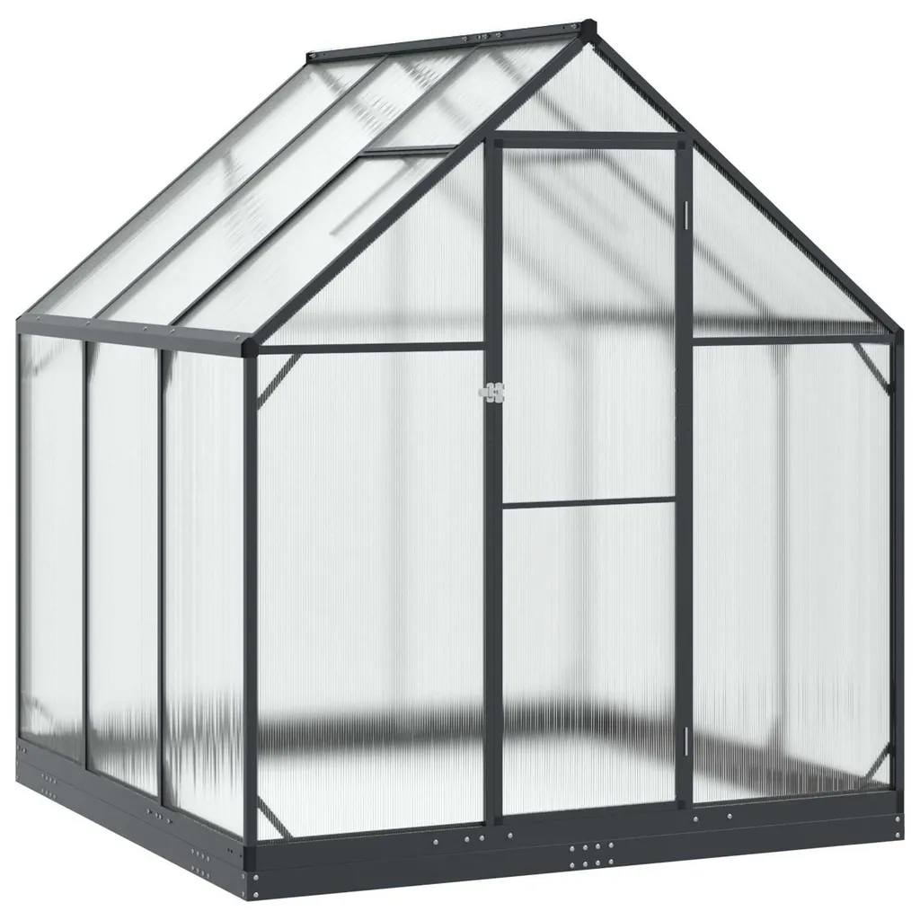 Grande serre de jardin en aluminium anthracite vidaXL 1,83m carrée