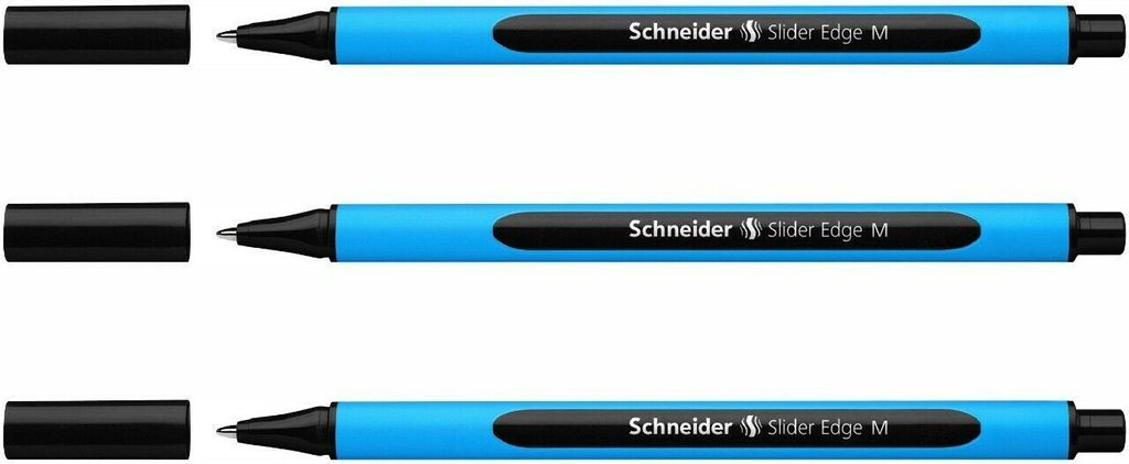 Schneider Kugelschreiber Slider Edge M 3er-Set schwarz