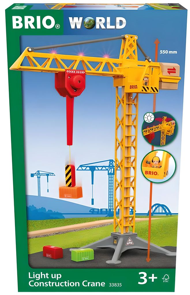 Ravensburger BRIO World 33835 Großer Baukran mit Licht – Produktbild 
