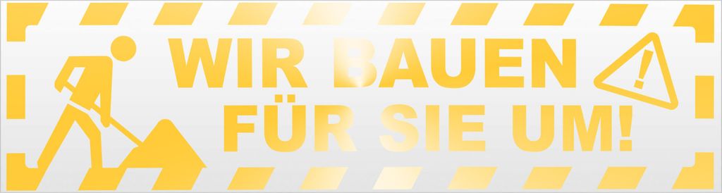 Kiwistar Wir Bauen für Sie um gestreift Magnetschild Schild magnetisch - 60cm Gelb - reflektierend - Magnetfolie für Auto PKW Kfz