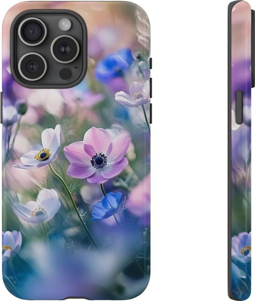 Zarte Pastell-Anemonen – Hülle Kompatibel mit iPhone 15 Pro Max