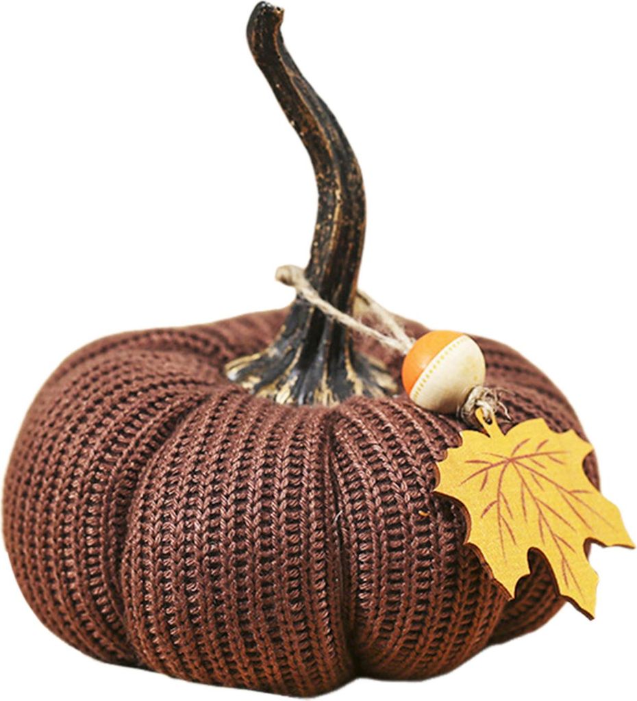 Mini-Strickkürbisse, Schreibtisch-Ornamente, Herbststoff, künstliche Kürbisse, Basteln für Herbst, Erntedankfest, Halloween, Heimdekoration