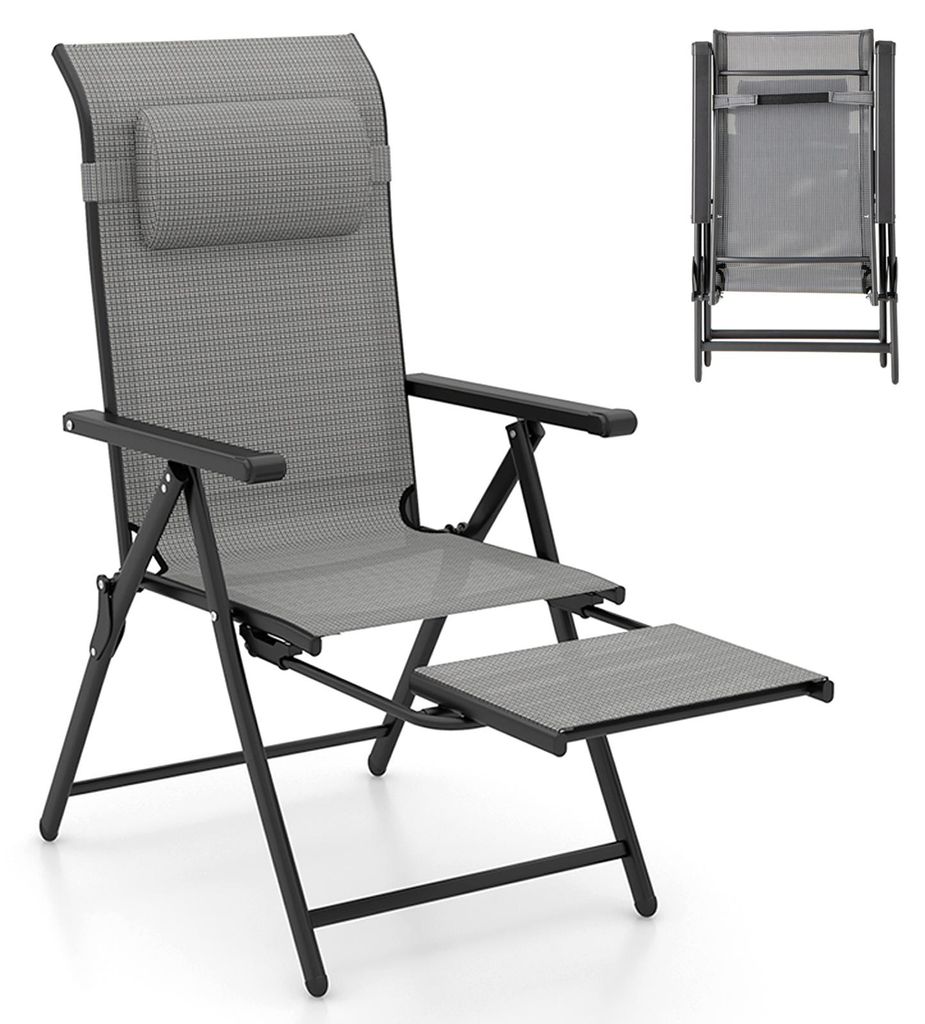 Chaise de jardin COSTWAY avec repose-pieds extensible, Image du produit 