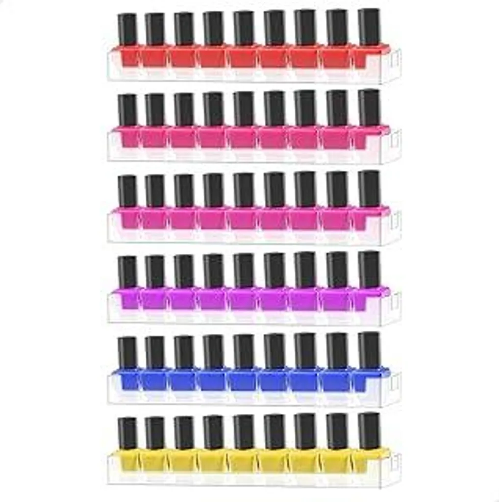 Scaffale Parete Smalti Acrilico Trasparente | Organizer 6 Flaconi Design