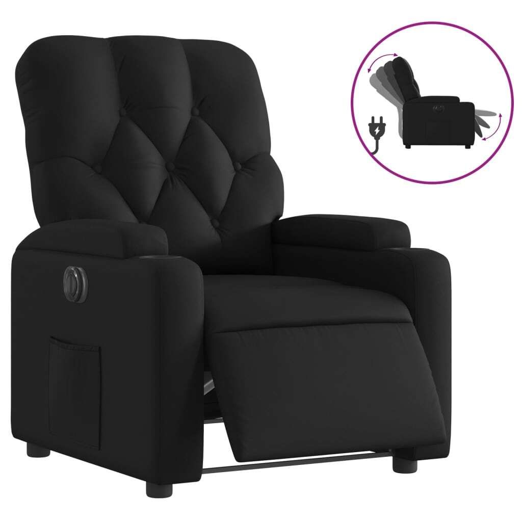 "SALE 2026"Relaxsessel- TV-Sessel - Einzelsofa elegantes Design - Elektrisch Schwarz Kunstleder - 74x86,5x93,5cm - Couchsessel DEMöbel187846