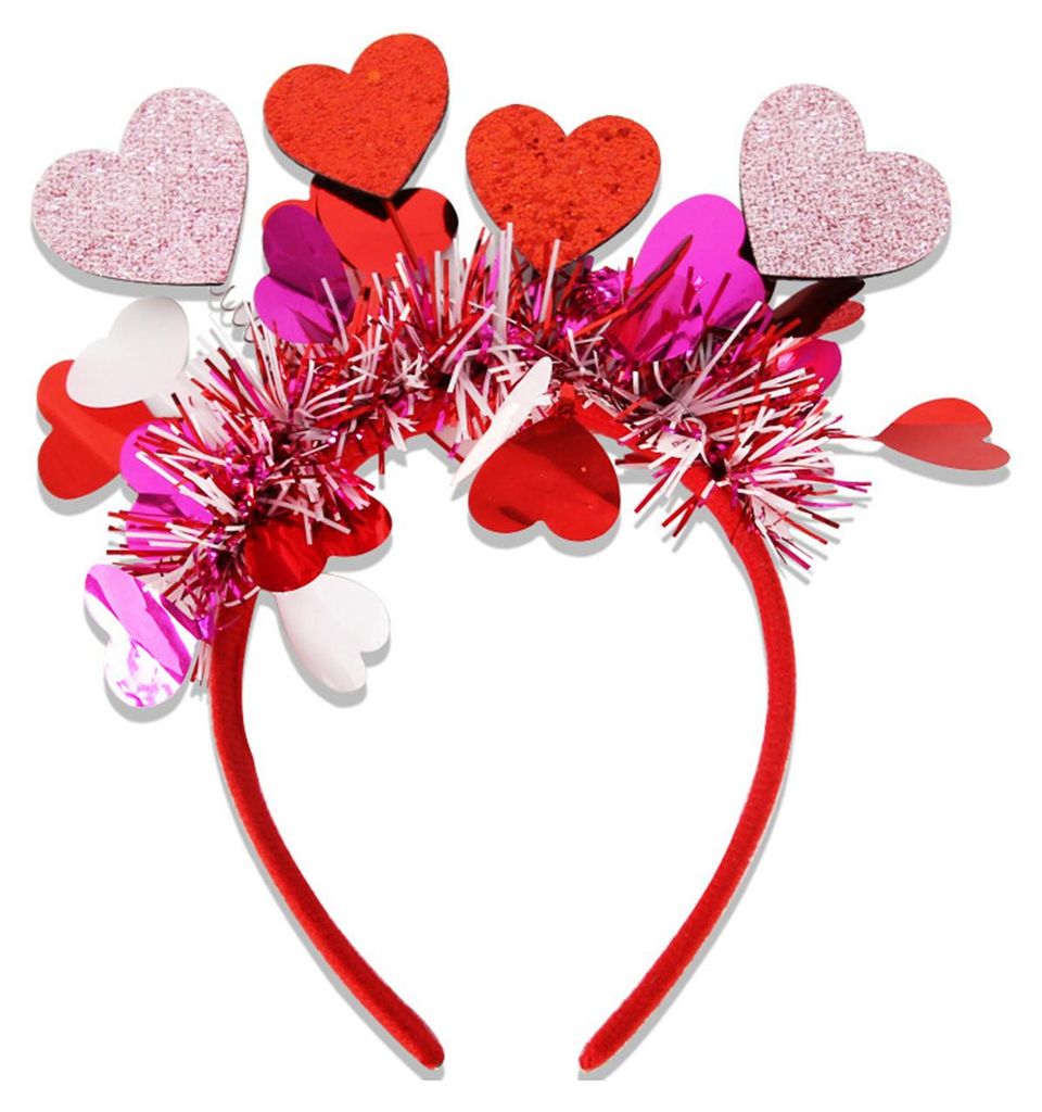 Glitzerndes Haarband mit Herzmotiv für Damen zum Valentinstag – perfekt als Haaraccessoire für Hochzeiten, Geburtstage und andere Feierlichkeiten.