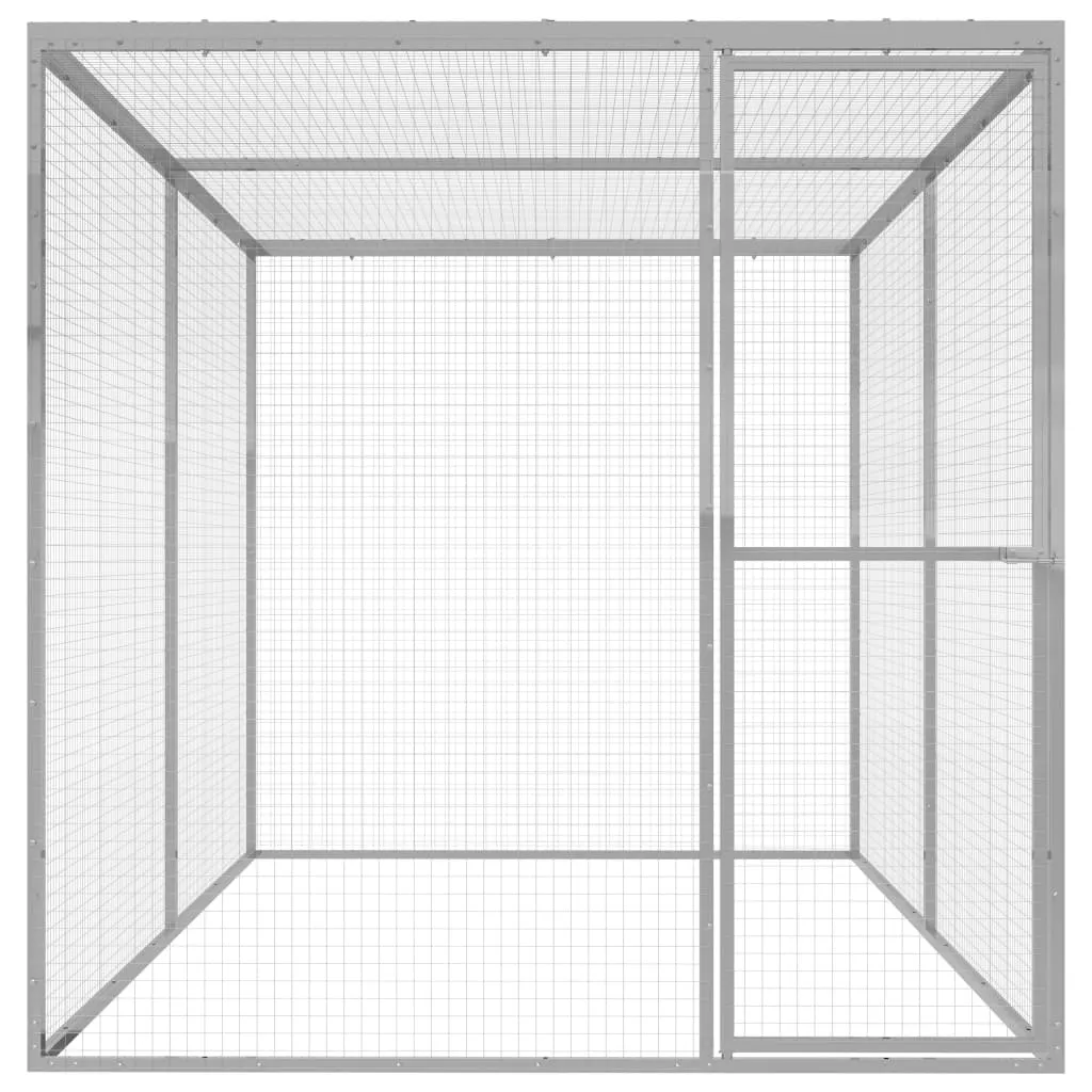 Cage chat extérieure 3m en acier galvanisé avec toit et porte verrouillable